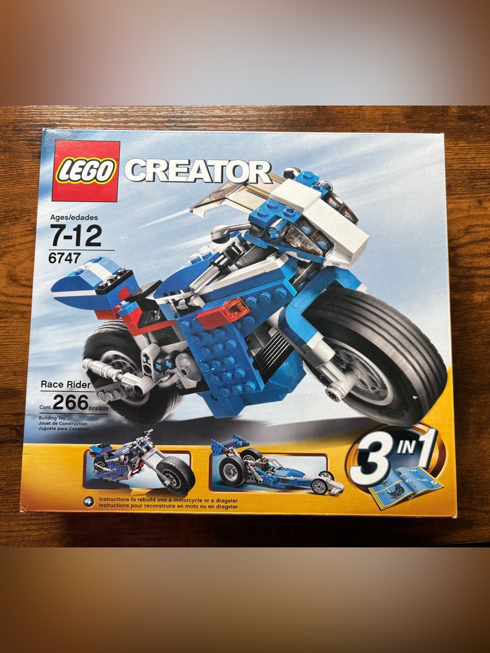 Lego Creator Blue and White Race Rider Motorcycle Building Set